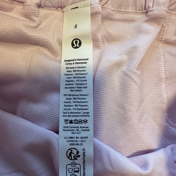 Lululemon🍋 High Rise Pink Organza Hotty Hot Shorts Size 8 NWT 4” Inseam - Picture 10 of 12